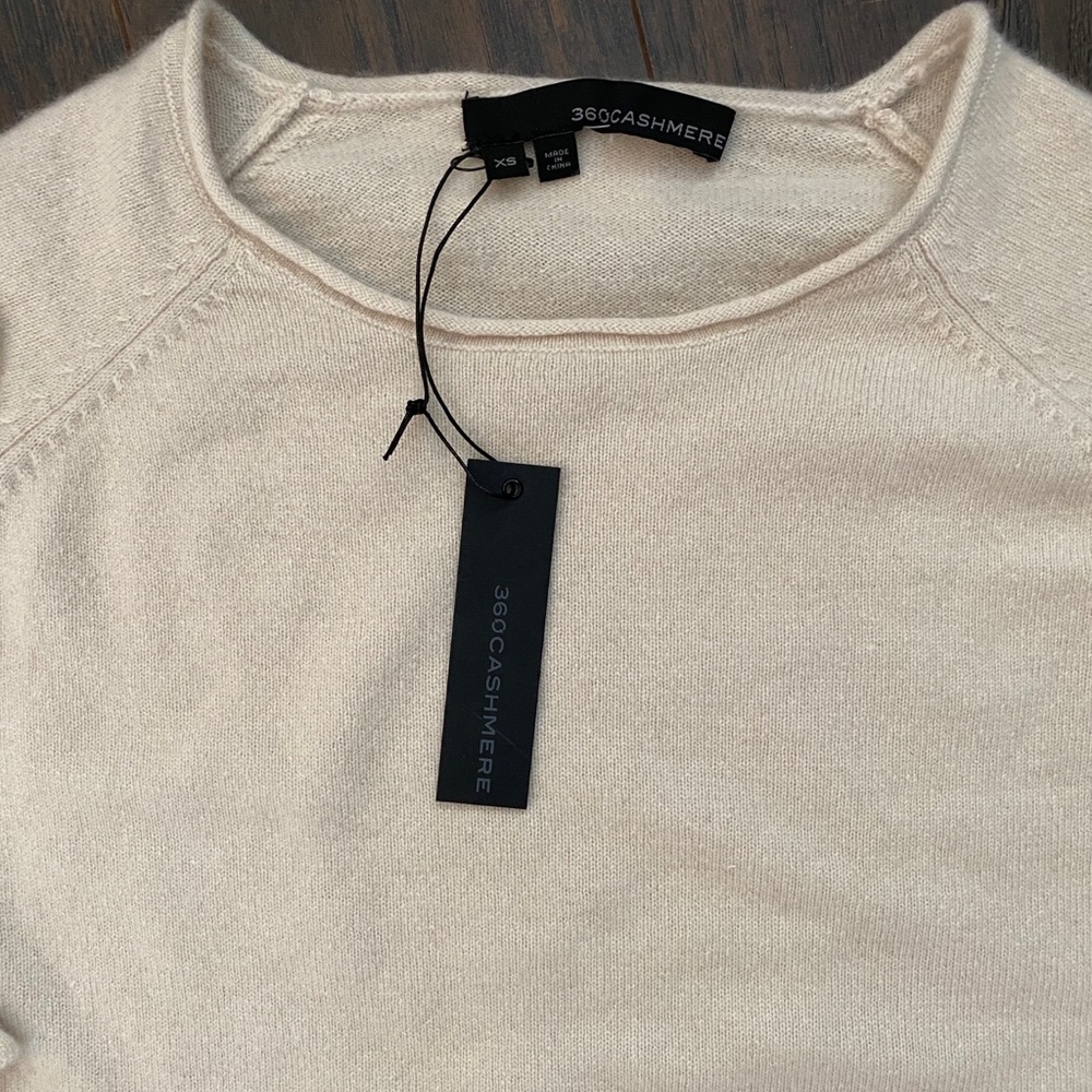 360 Cashmere Cream Cutout Cashmere Sweater Extra Small - Picture 7 of 11